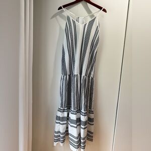 2x$20 Maxi Dress Black & White XS Layered Ruffle Adjustable Straps Stretchy